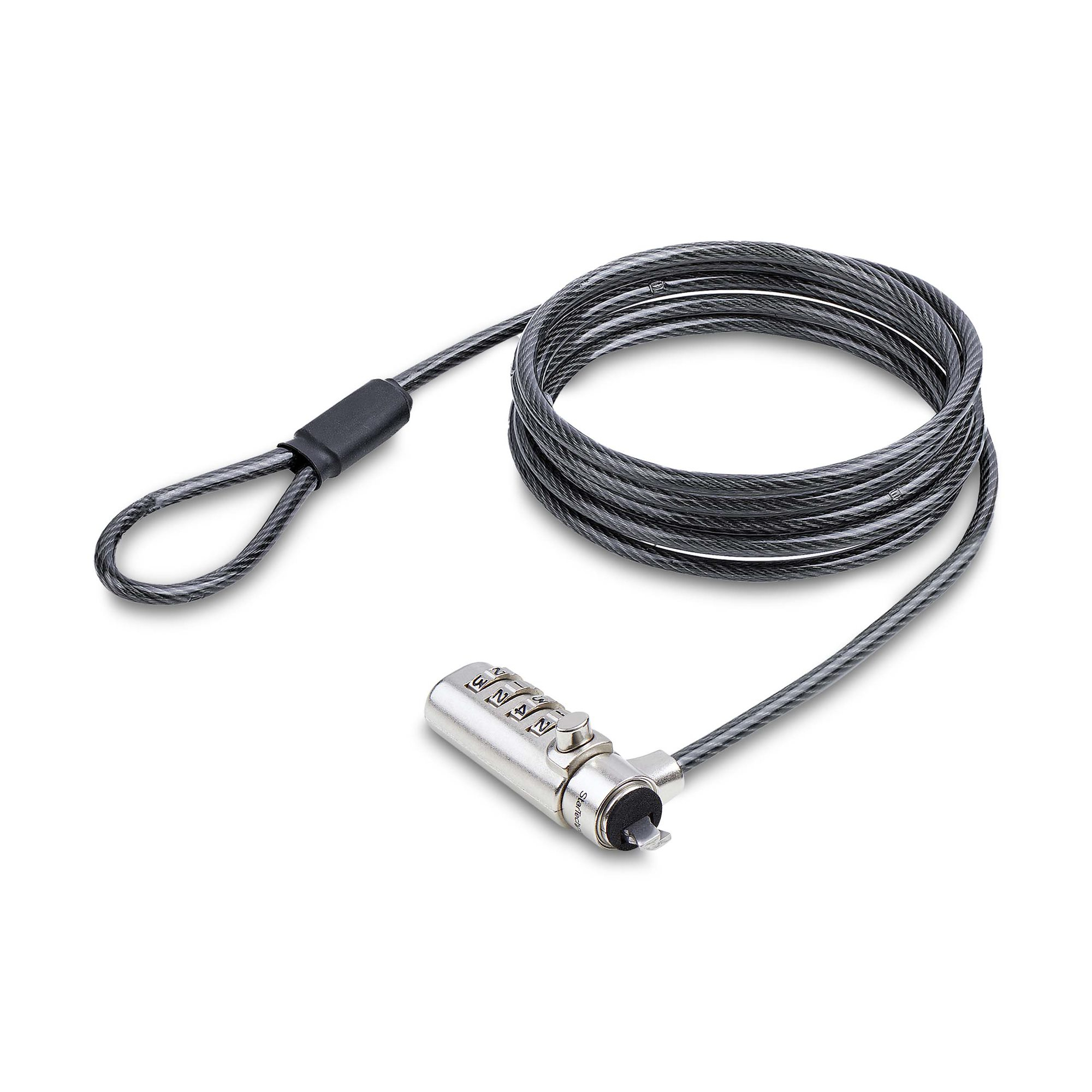 Cable de Seguridad Delgado para Portátil Compatible con Noble Wedge® de 1,5m - Cable Antirrobo para Portátil con Candado de Combinación - Cable Resistente a los Cortes