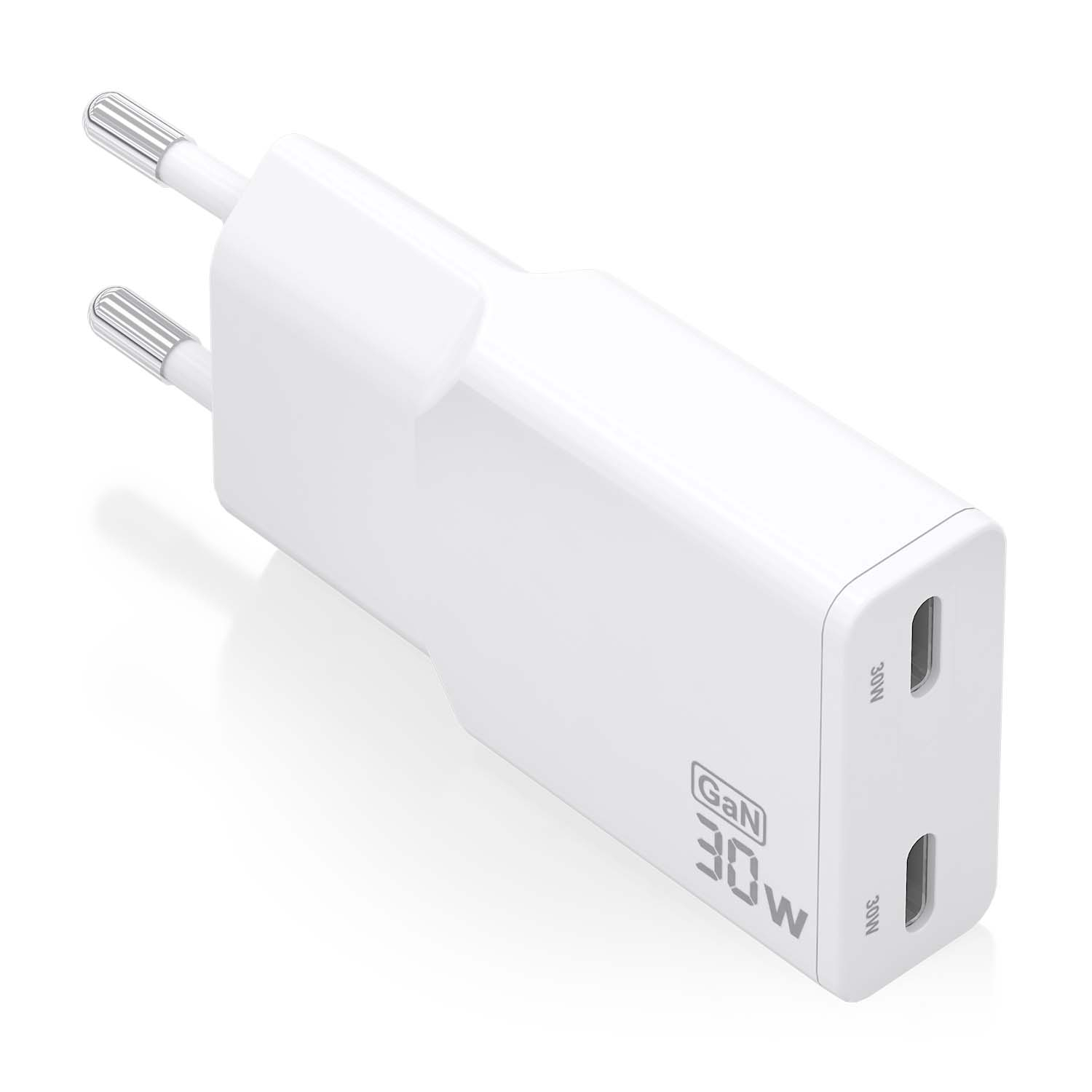 ASCH-30W2P048-W cargador de dispositivo móvil Cámara digital, MP3, MP4, Teléfono móvil, Navegante, Portátil, Consola de juegos portátil, Smartphone, Tableta, Universal Blanco Corriente alterna Carga rápida Interior