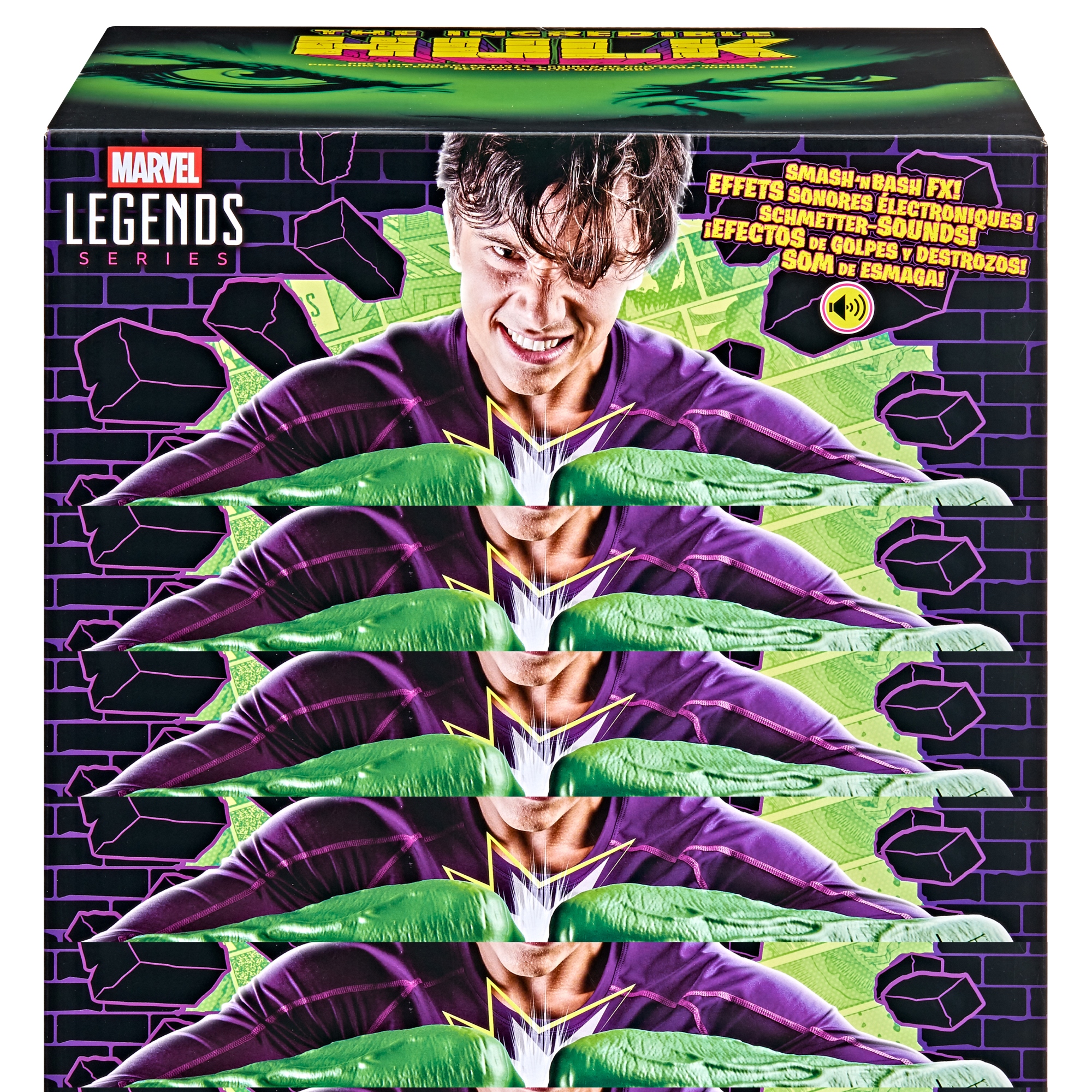 Marvel Legends Series Incredible Hulk Puños premium para juego de rol con efectos de golpes y destrozos