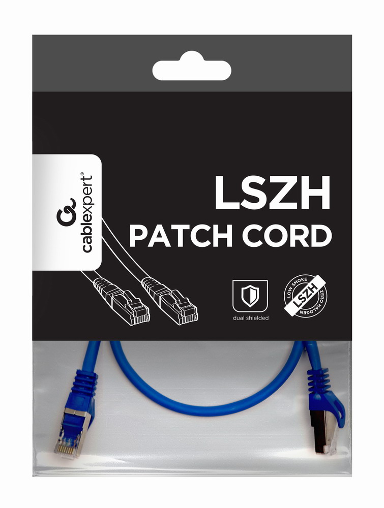 PP6A-LSZHCU-B-0.5M cable de red Azul 0,5 m Cat6a S/FTP (S-STP)