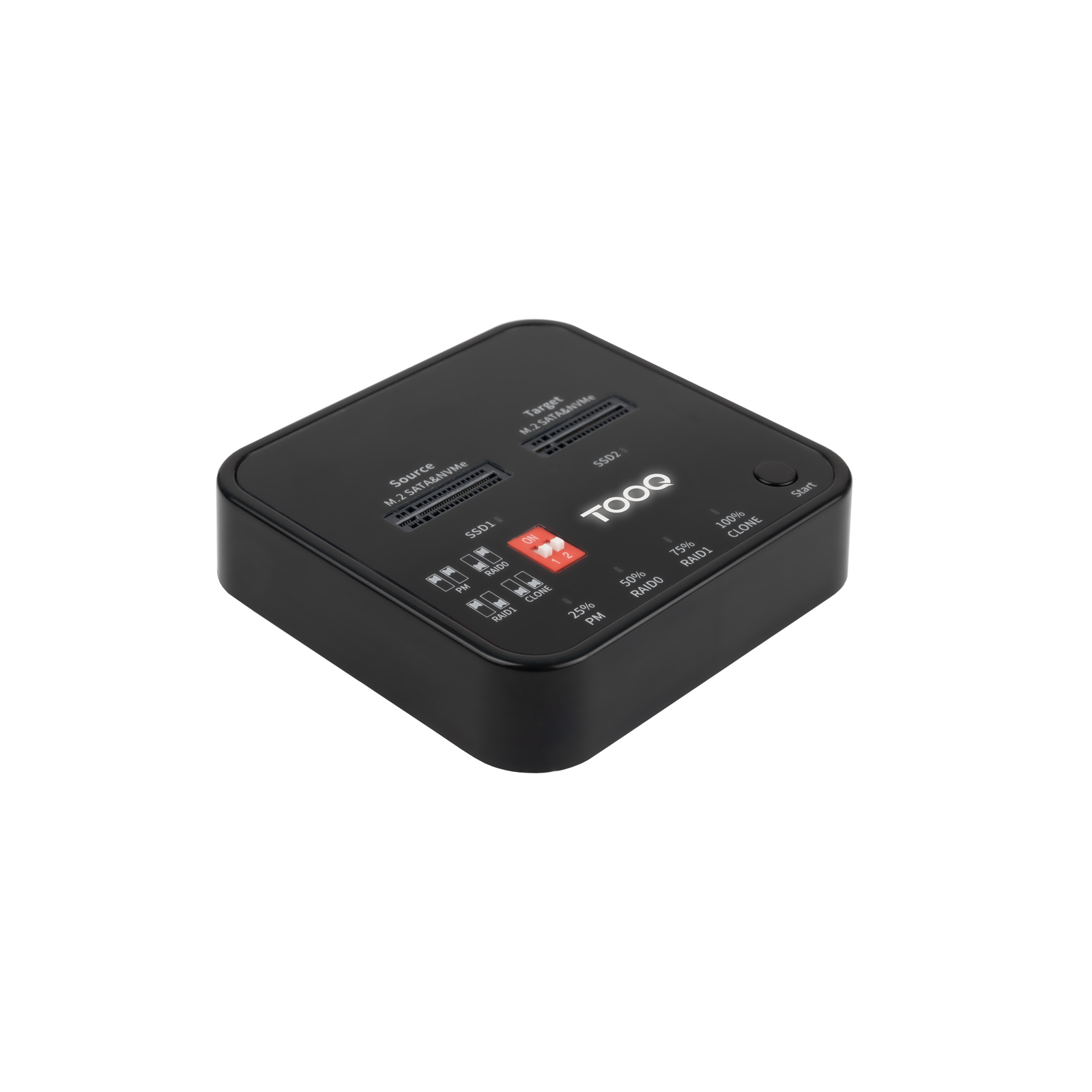 Docking Station USB-C 3.2 Gen 2 Dual Bay para SSD M.2 NGFF/NVMe Clonador, Negro