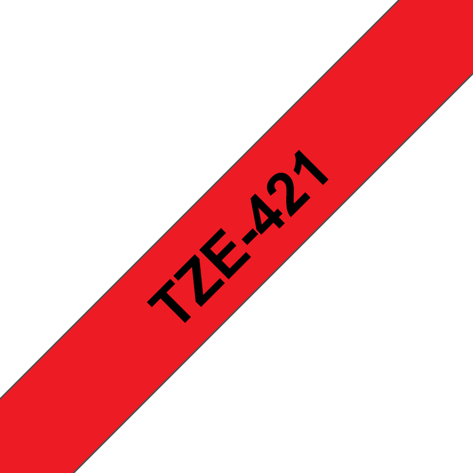TZE-421 cinta para impresora de etiquetas Negro sobre rojo