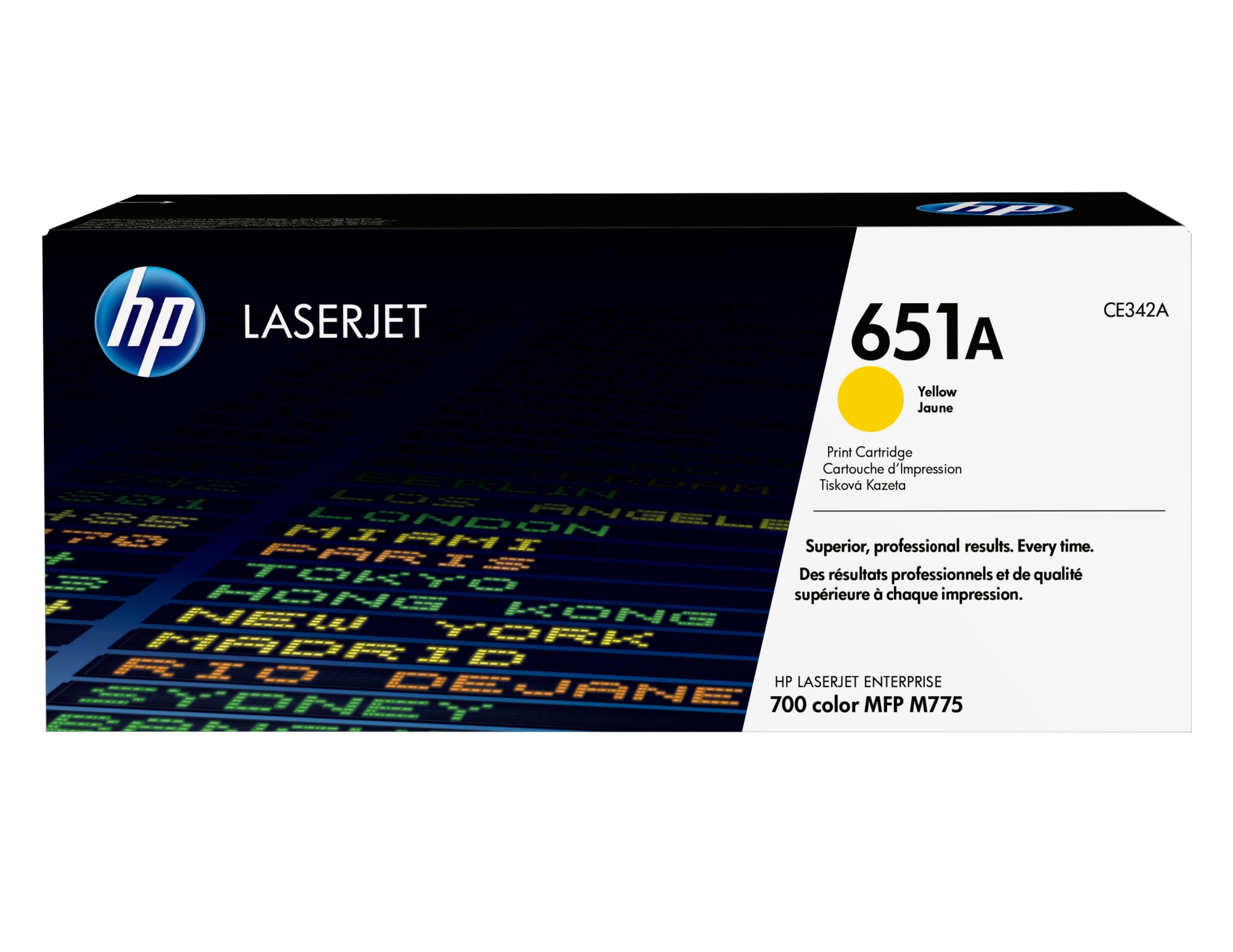 Cartucho de tóner original LaserJet 651A amarillo