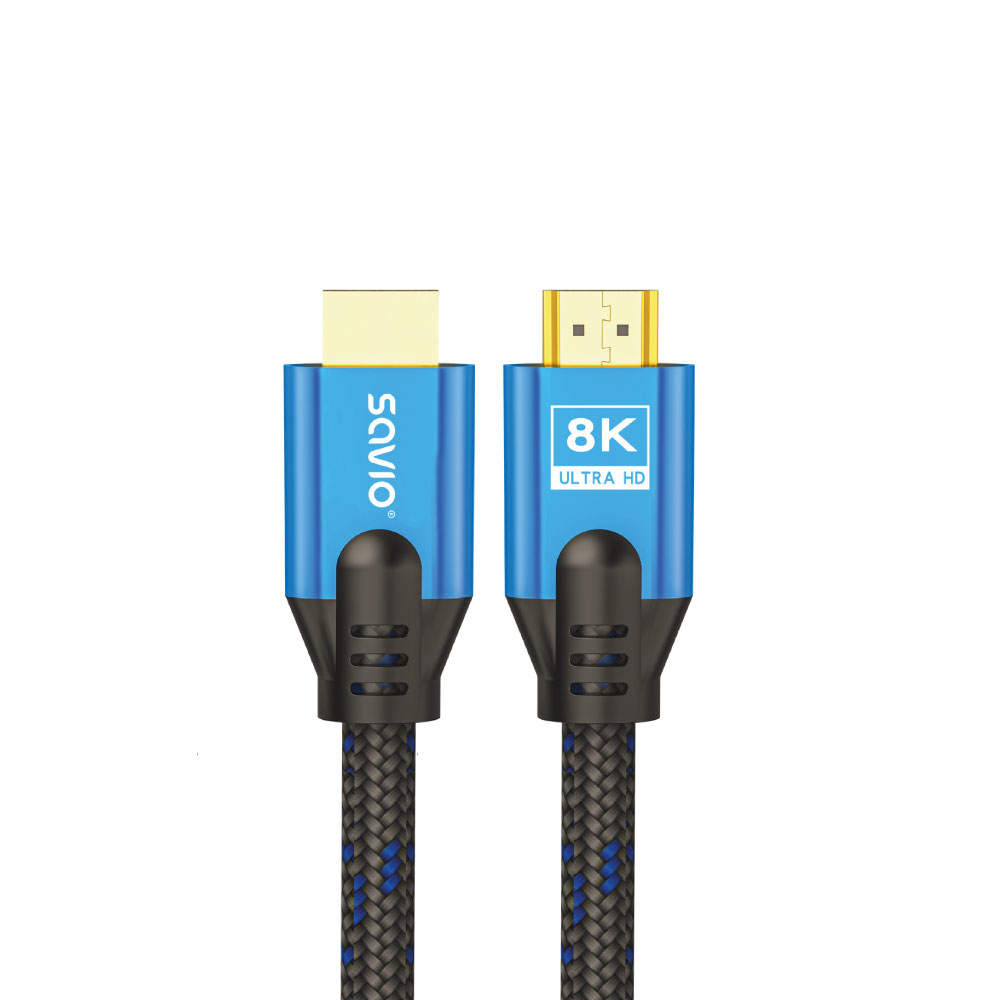 HDMI (M) v2.1 cable 5m 8K copper blue-black golden tips CL-169 cable HDMI HDMI tipo A (Estándar) Negro, Azul