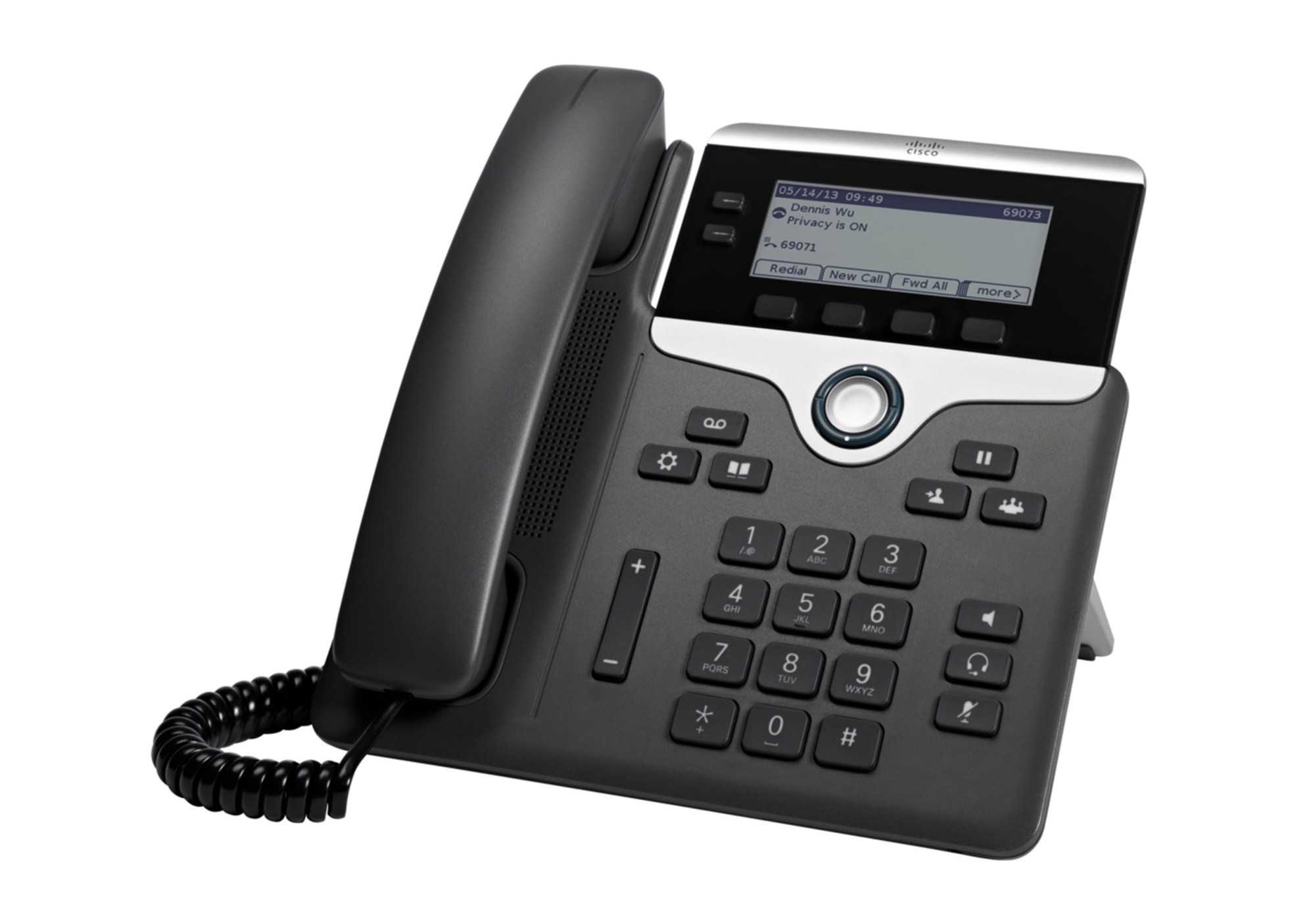 7821 teléfono IP Negro, Plata 2 líneas