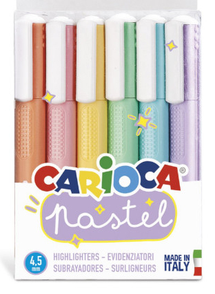 Pastel marcador 6 pieza(s) Punta de cincel Azul, Verde, Naranja, Pastel, Rosa, Púrpura, Amarillo