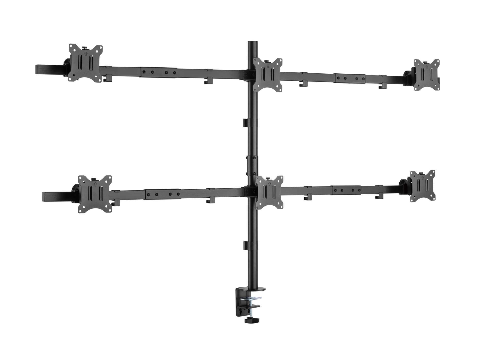 Soporte articulado de sobremesa para 6 monitores de 17"-32