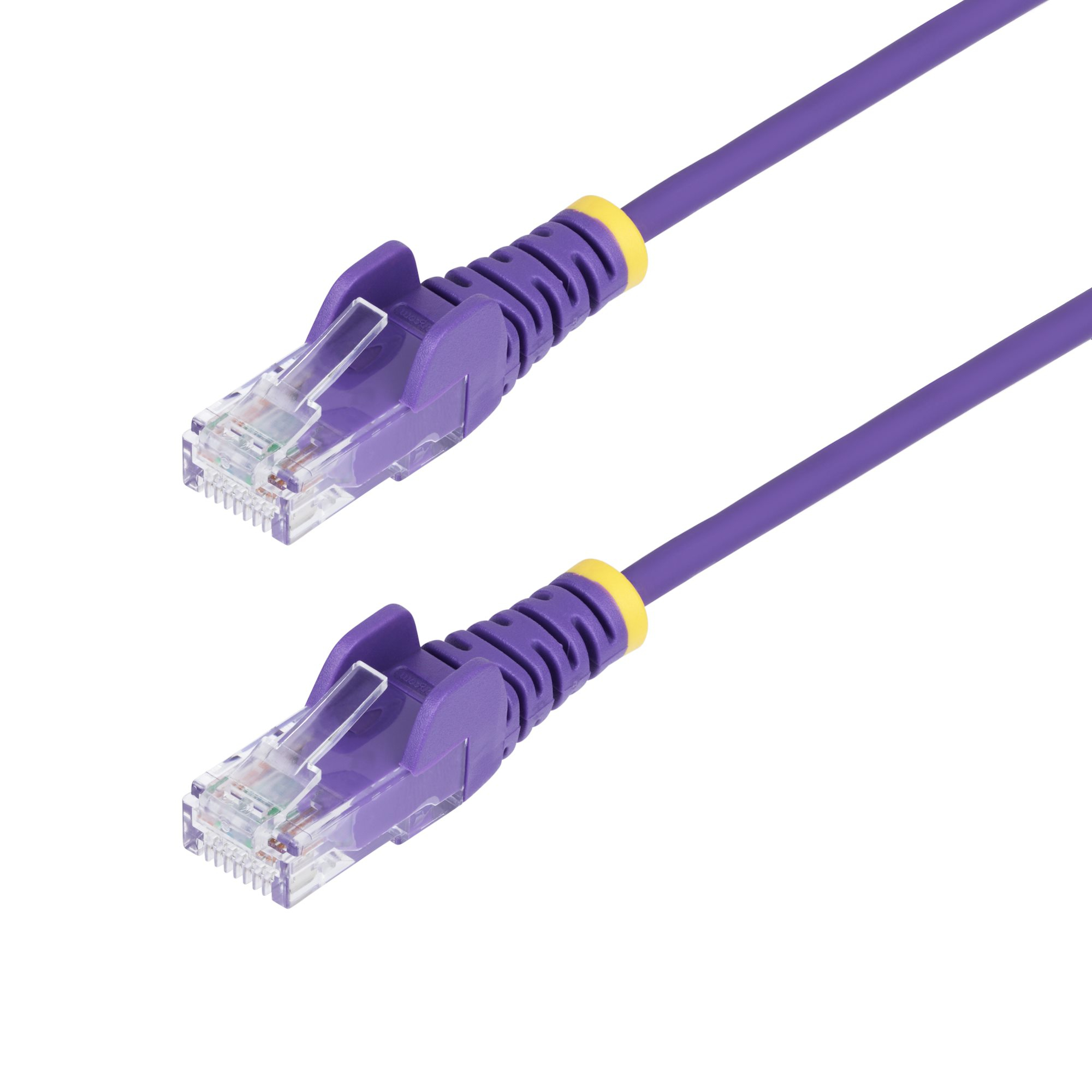Cable de Red Ethernet CAT6 Delgado sin Enganches Morado de 10m - Cable RJ45 Snagless Slim de 28AWG - Alambre de Cobre Puro - PoE 100W - con Alivios de Tensión - LSZH - Probado con Fluke