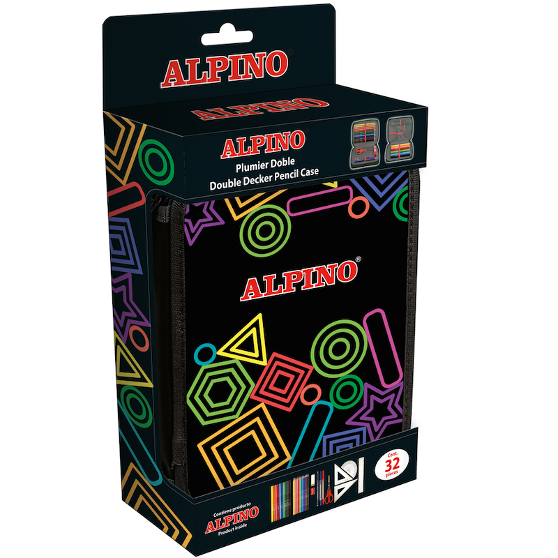 UA000166 caja de lápices Estuche suave Negro, Multicolor