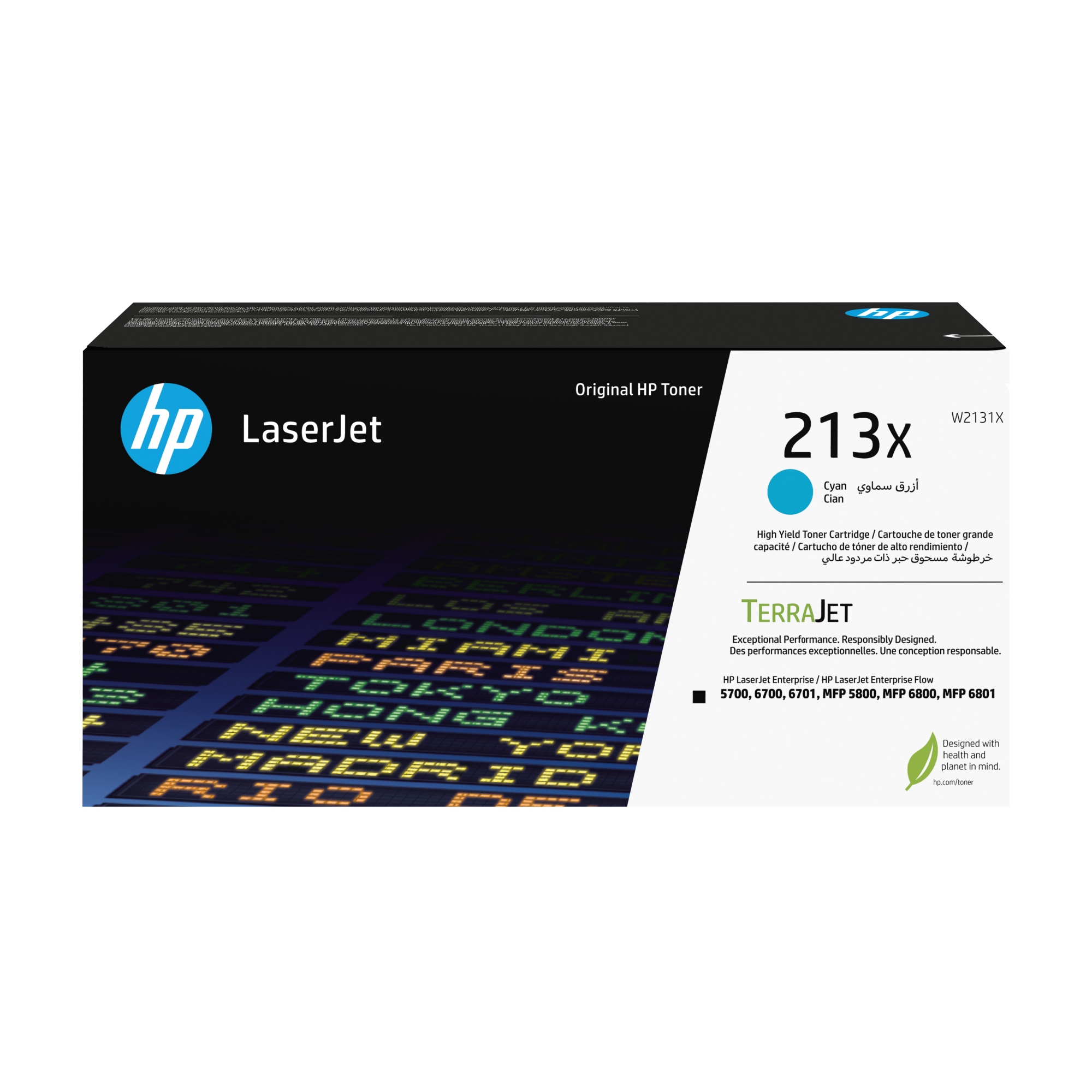 Cartucho de tóner Original LaserJet 213X de alto rendimiento cian