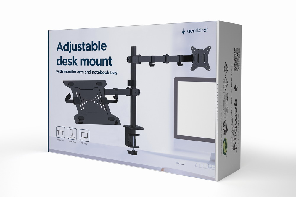 MA-DA-03 soporte para monitor 81,3 cm (32") Escritorio Negro