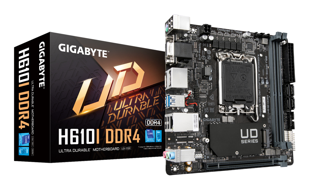 H610I DDR4 Placa base - Compatible con procesadores Intel Core 14th CPUs, 4+1+1 Hybrid Digital VRM, up to 3200MHz DDR4, 1xPCIe 3.0 M.2, GbE LAN, USB 3.2 Gen 1