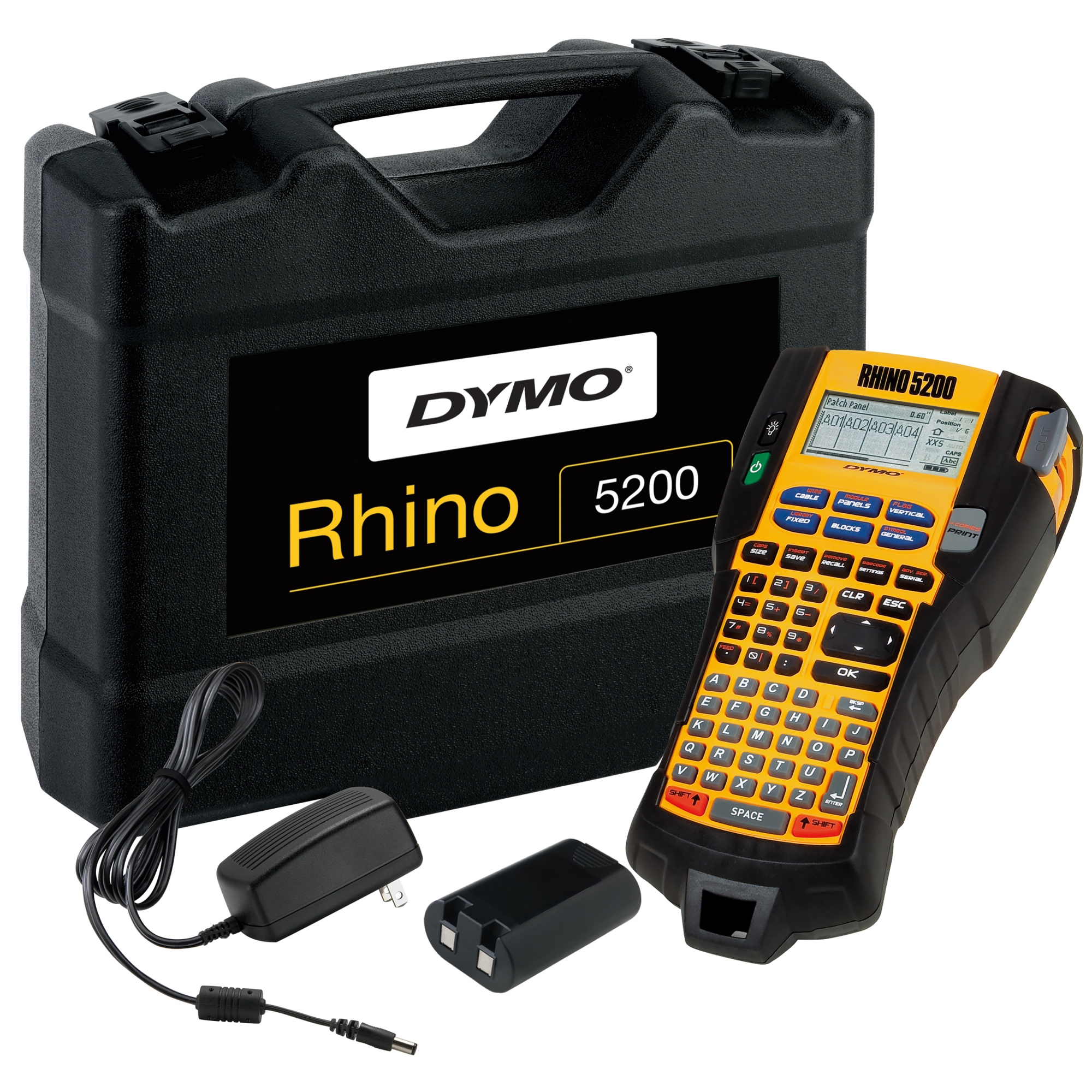 RHINO Etiquetadora industrial | Estuche con kit de etiquetadora | Teclas de acceso rápido que ahorran tiempo Imprime rápidamente Etiquetadora duradera para lugares de trabajo