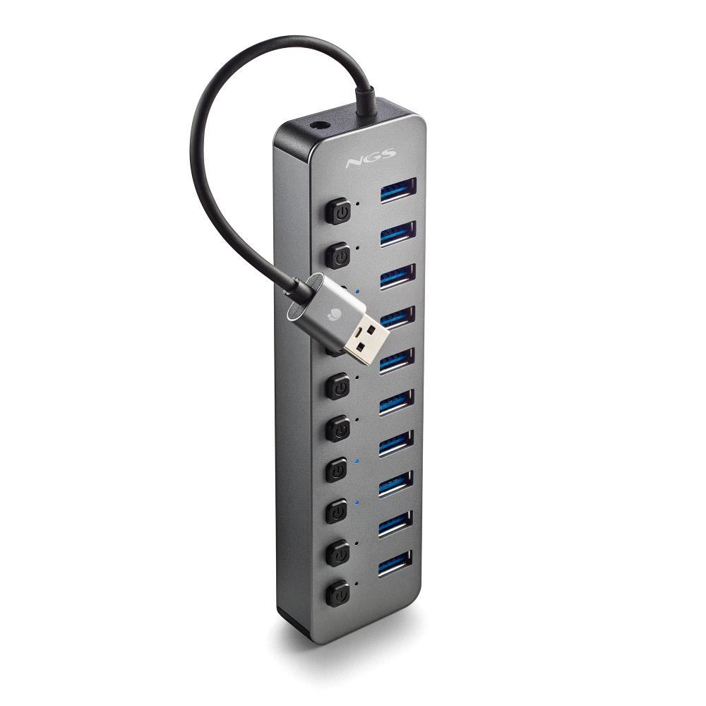 IHUB 10 USB 3.2 Gen 1 (3.1 Gen 1) Type-A 5000 Mbit/s Negro