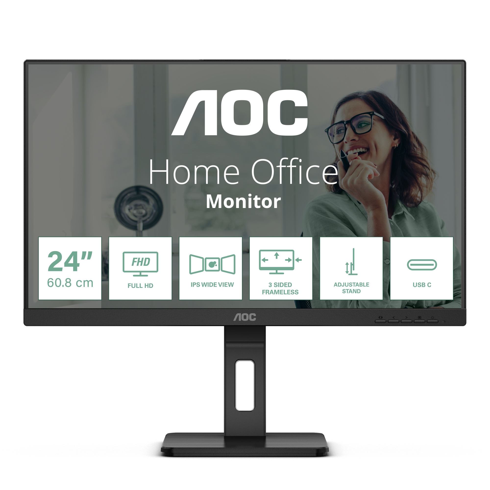 24P3CV pantalla para PC 60,5 cm (23.8") 1920 x 1080 Pixeles Full HD LED Negro