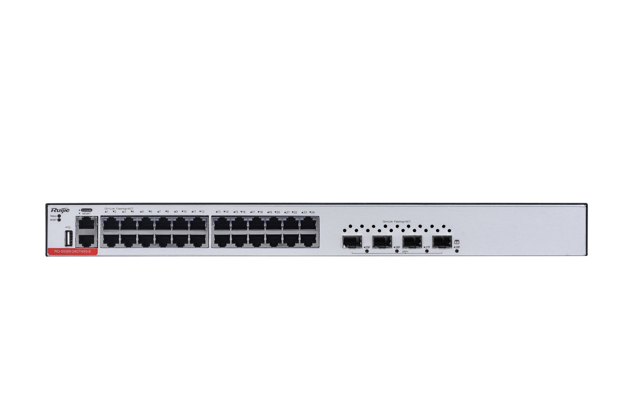 RG-S5300-24GT4XS-E switch Gestionado L3 Gigabit Ethernet (10/100/1000) 1U Plata