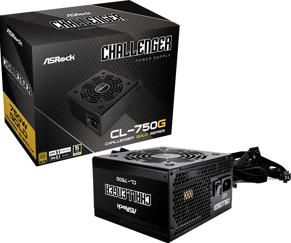 Challenger CL-750G unidad de fuente de alimentación 750 W 20+4 pin ATX ATX Negro