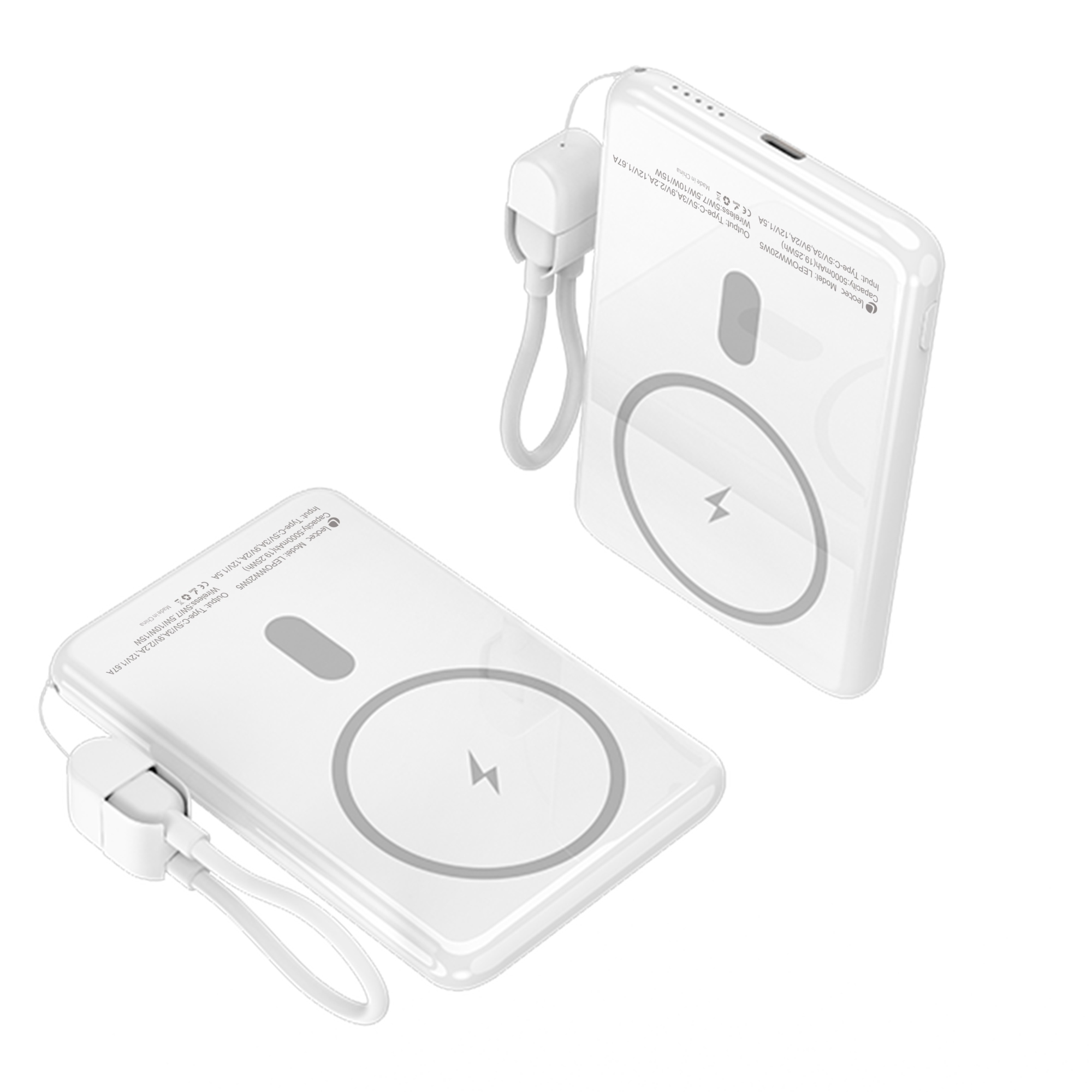 Power Bank inalámbrico 5000mAh 20W Blanco