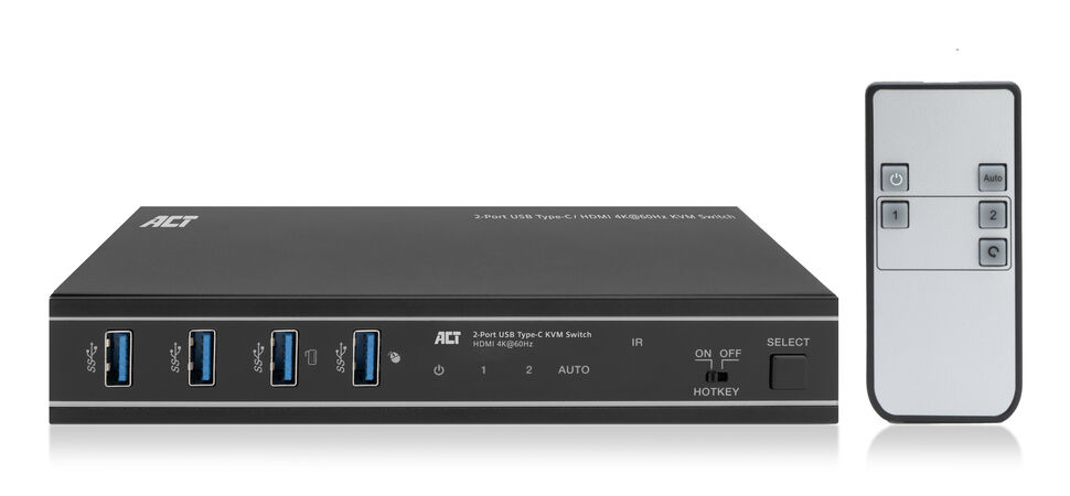 Conmutador KVM USB-C/HDMI 4K a 60 Hz de 2 puertos