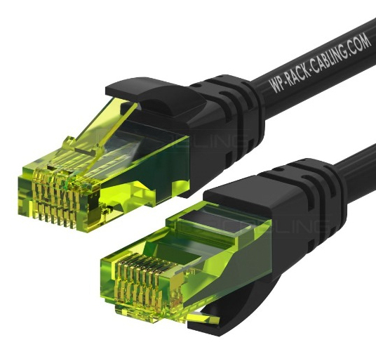 WPC-PAT-6AU002BL cable de red Negro, Verde 0,2 m Cat6a U/UTP (UTP)