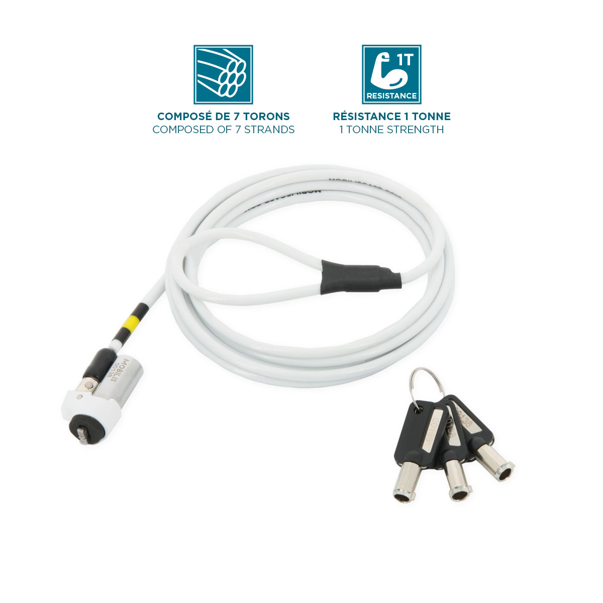 001329 cable antirrobo Blanco 1,8 m