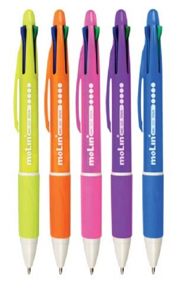 BMC120-25 bolígrafo Negro, Azul, Verde, Rojo Bolígrafo de punta retráctil con pulsador Fino 25 pieza(s)