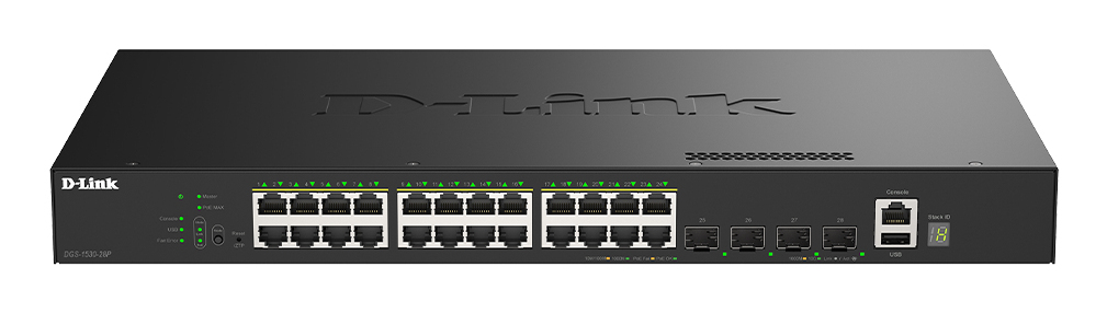 DGS-1530-28P/E switch Gestionado L2 Gigabit Ethernet (10/100/1000) Energía sobre Ethernet (PoE) Negro