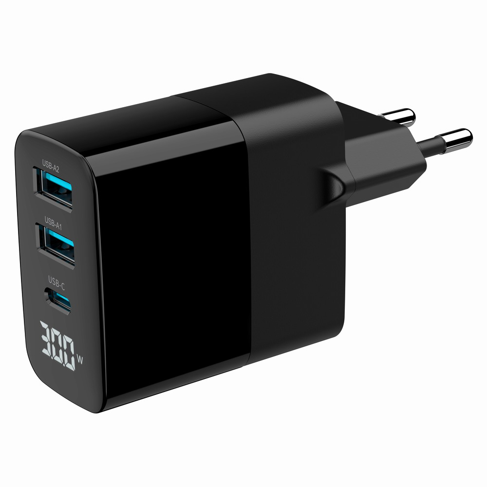 TA-UC-PDQC30LCD-BK-02 cargador de dispositivo móvil Universal Negro Corriente alterna Carga rápida Interior