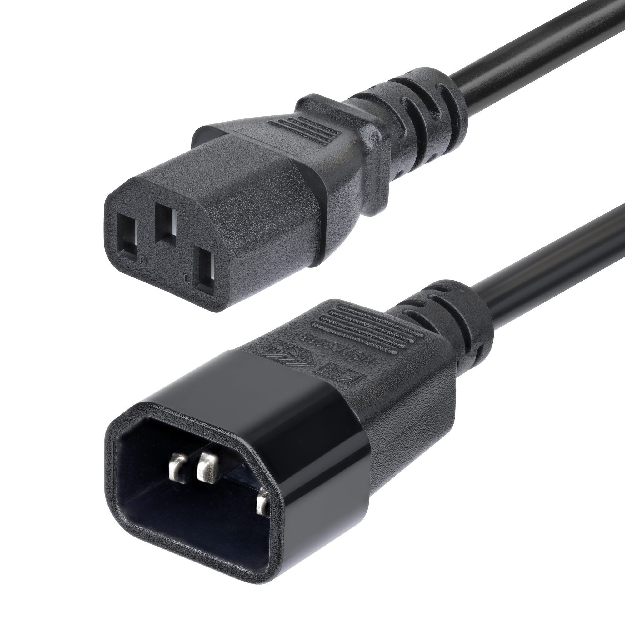 Cable de Extensión de Alimentación C14 a C13 4,5m - Cable de Alimentación C14 a C13 para PDU - Cable Alargador de Alimentación - 10A 250V - 14AWG - Certificación KEMA-KEUR