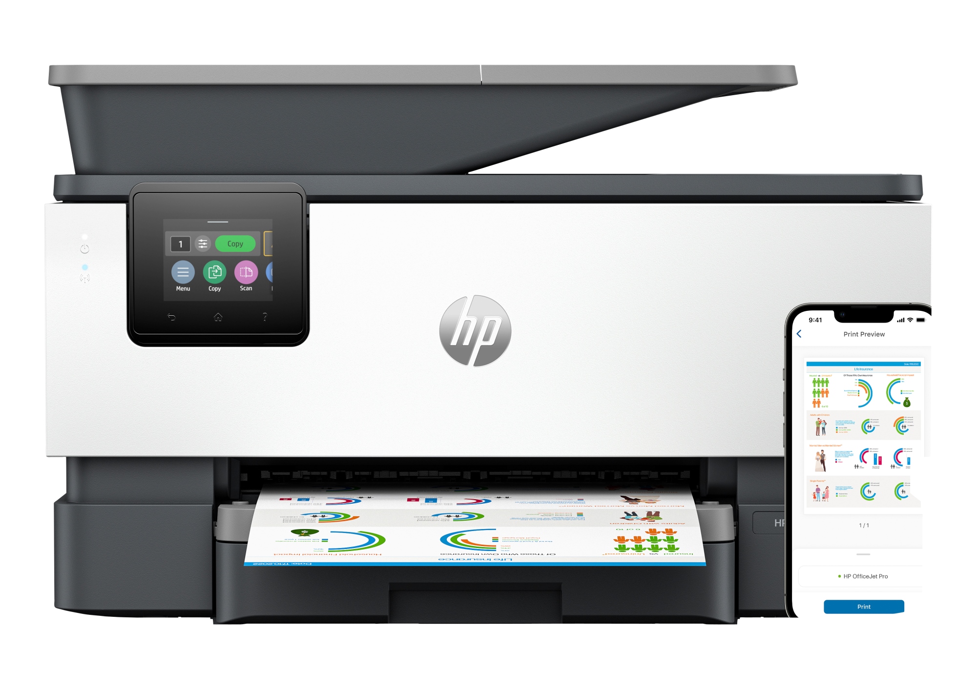 OfficeJet Pro 9120e Inalámbrico All-in-One Color Impresora, Servicio Instant Ink Impresión a doble cara