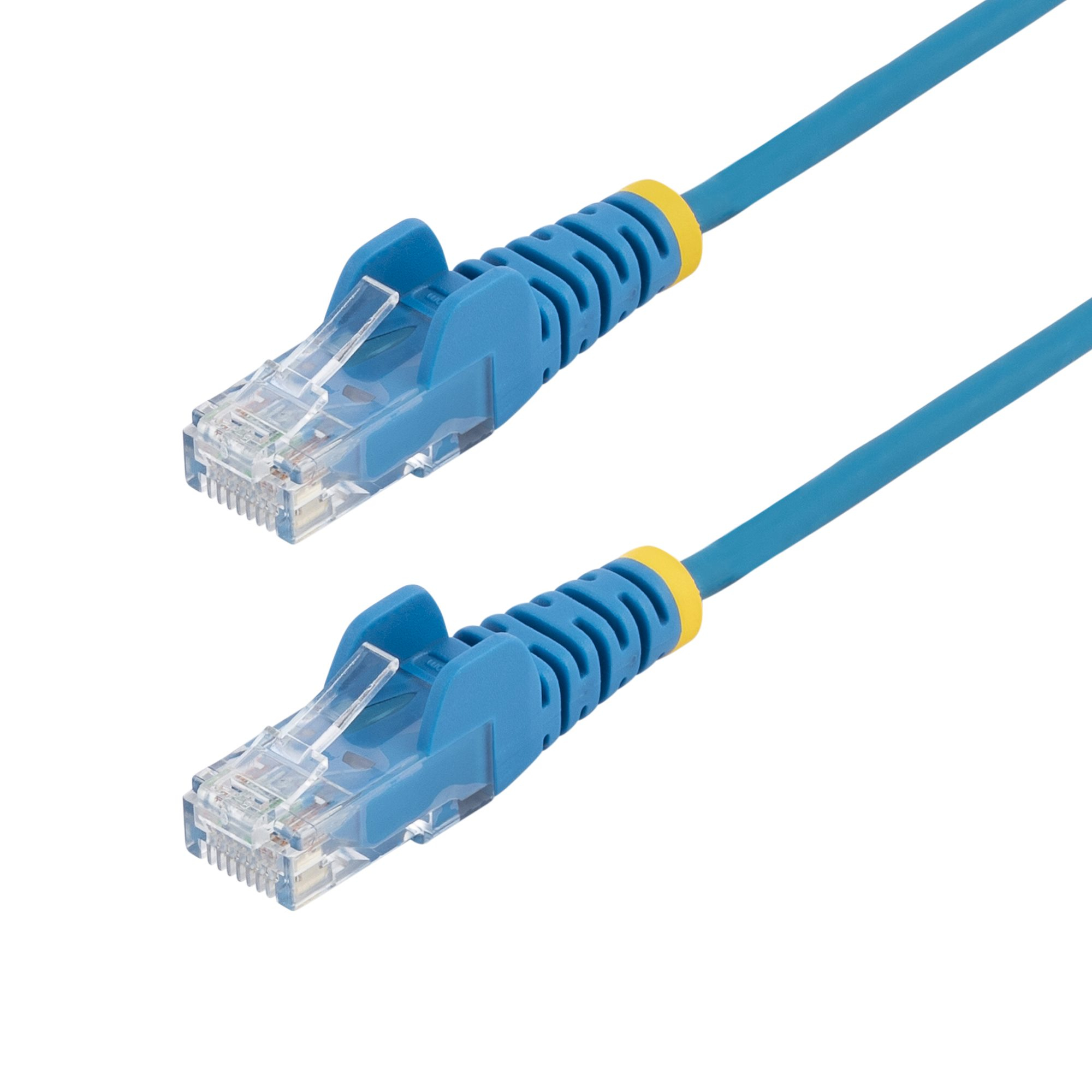 Cable de Red Ethernet CAT6 Delgado sin Enganches Azul de 10m - Cable RJ45 Snagless Slim de 28AWG - Alambre de Cobre Puro - PoE 100W - con Alivios de Tensión - LSZH - Probado con Fluke