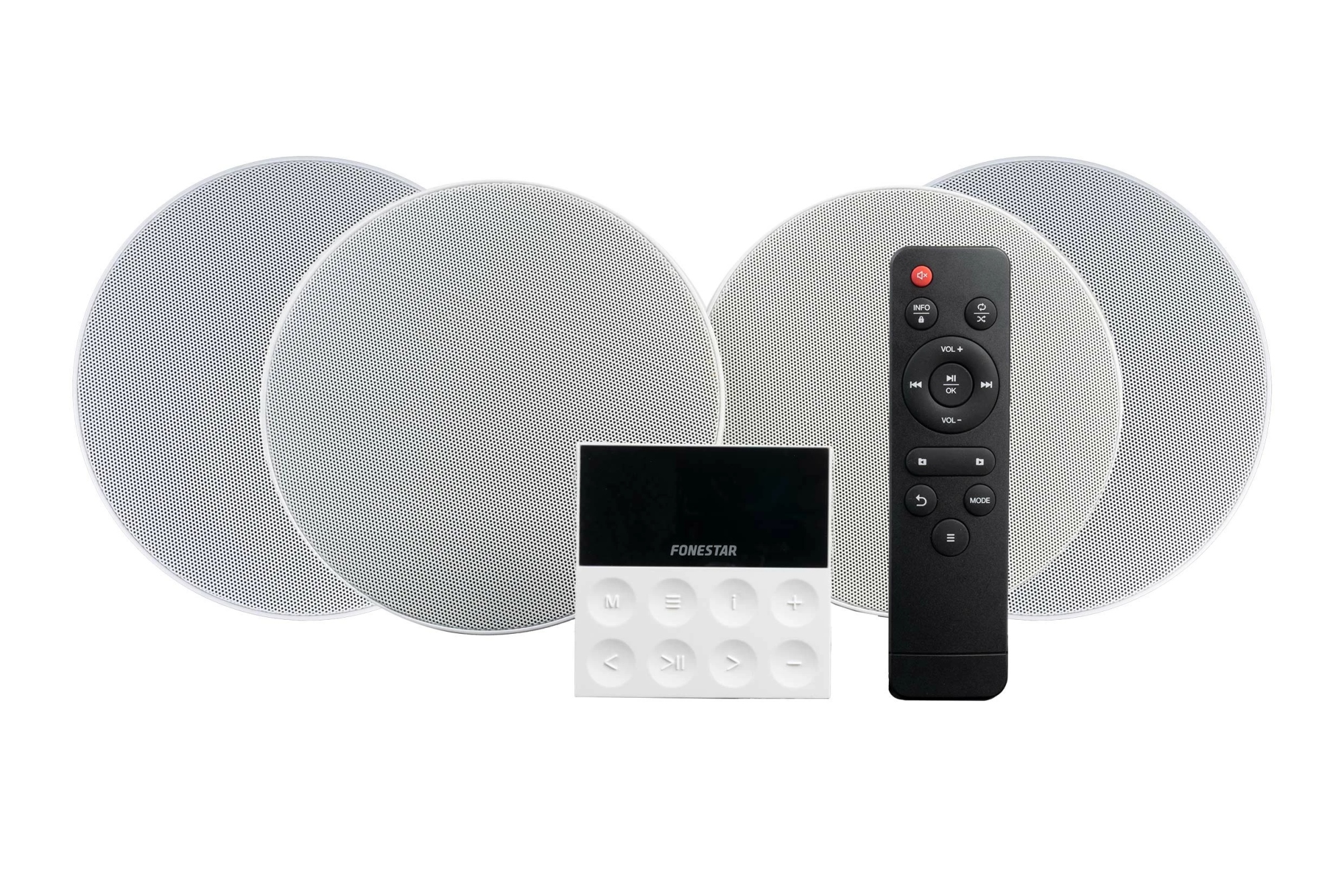 KS-WALL-4 sistema de audio para el hogar Minicadena de música para uso doméstico 50 W Negro, Gris, Blanco