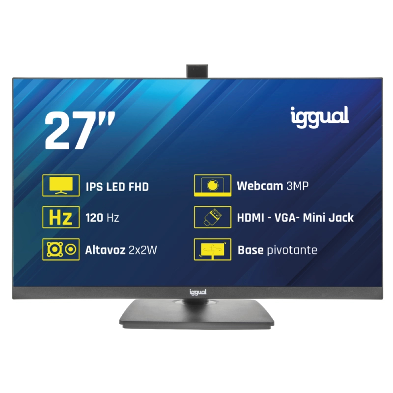 Monitor 27" IPS FHD 120Hz VGA HDMI webcam