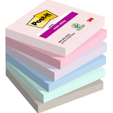 7100259204 nota autoadhesiva Plaza Azul, Verde, Gris, Rosa, Púrpura 90 hojas Autoadhesivo