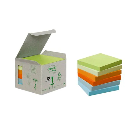 654-1GB nota autoadhesiva Plaza Azul, Verde, Naranja 6 hojas Autoadhesivo