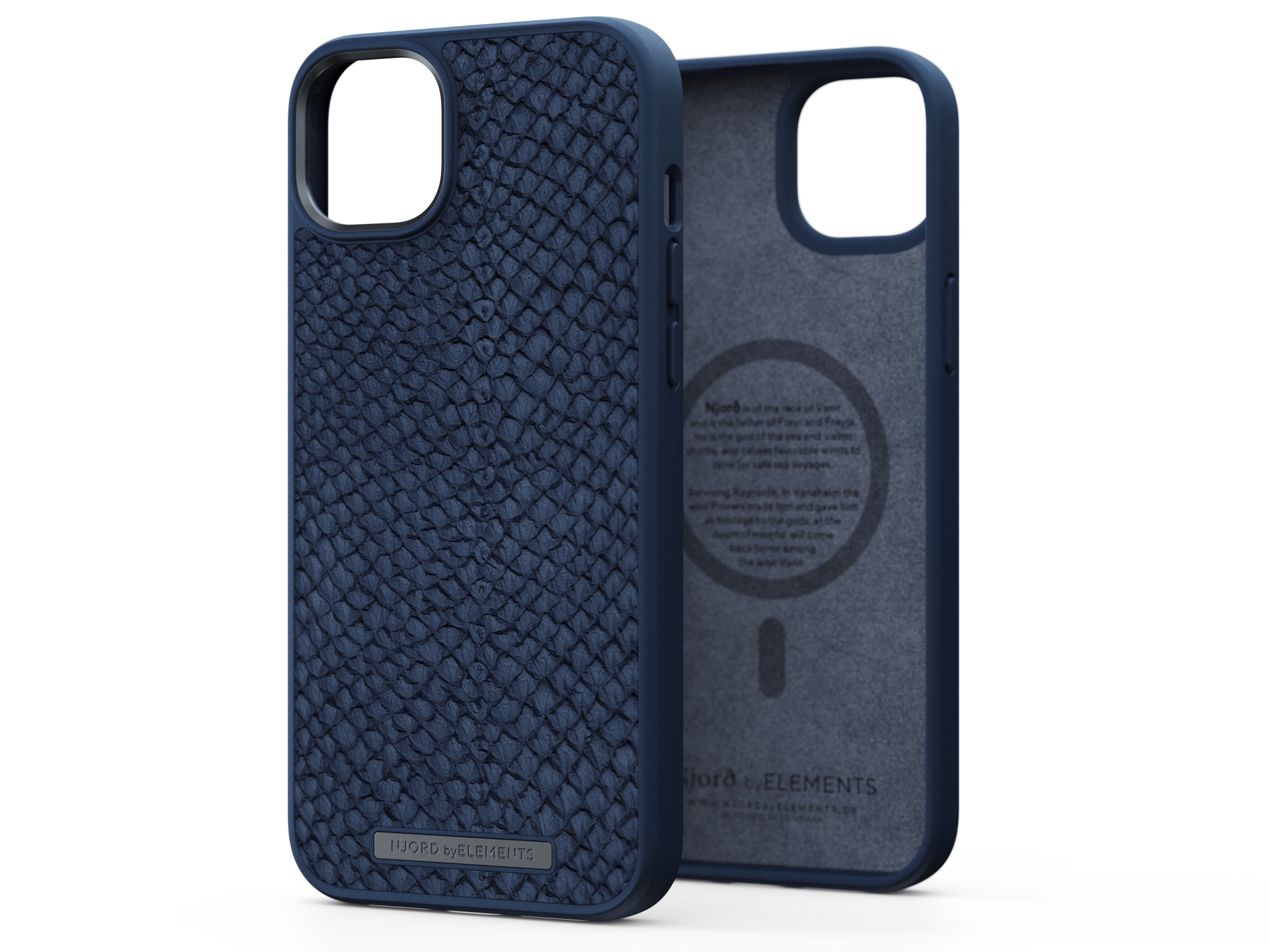 Salmon Leather Magsafe Case - iPhone 14 Plus - Blue