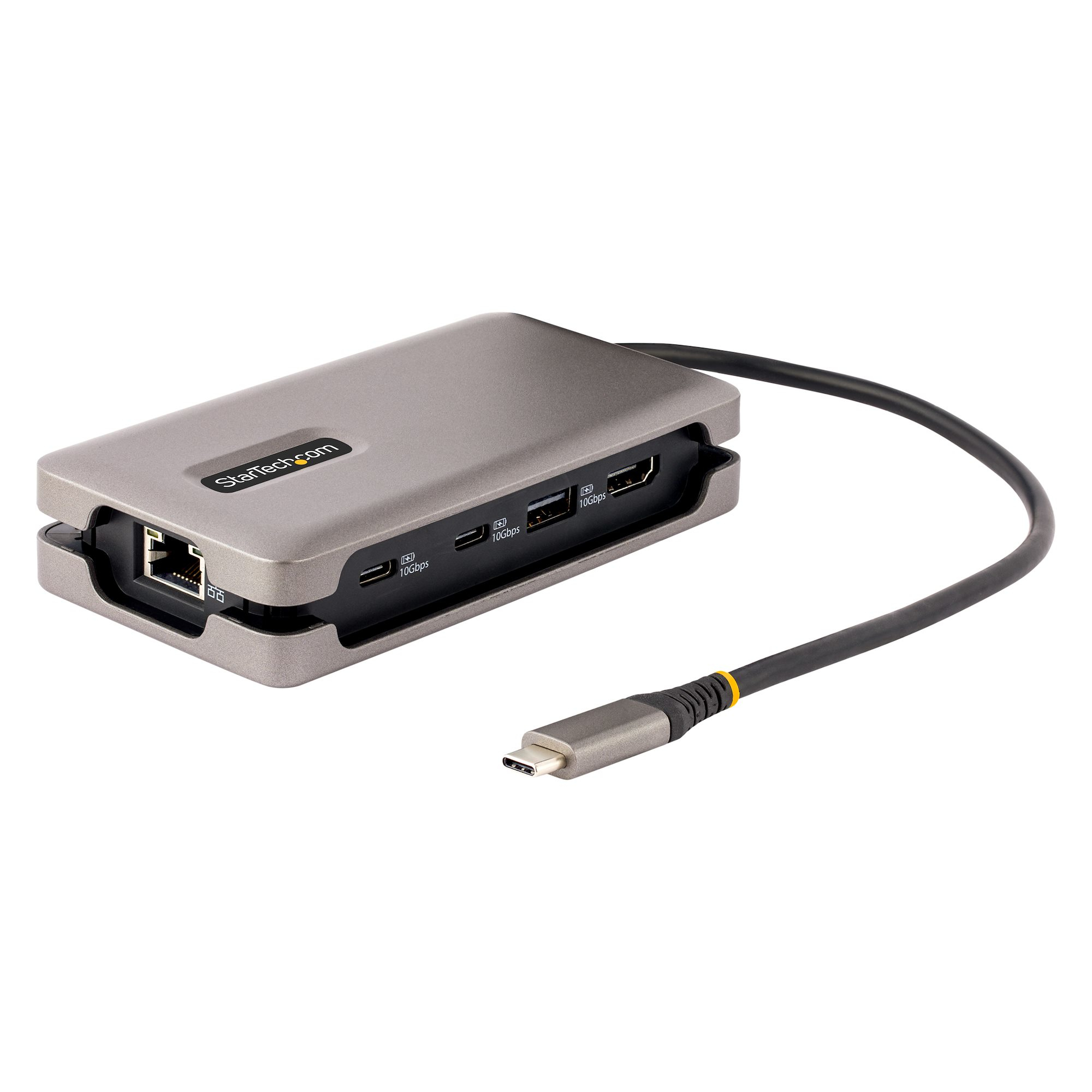 Adaptador Multipuertos USB-C - HDMI 2.0b 4K 60Hz - HDR - Hub USB 3.2 Gen 2 10Gbps (2xUSB-C, 1xUSB-A) - PD de 100W con Pass-Through - Con Cable de 30cm - Docking Station para Portátil