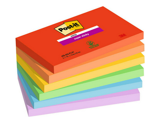 7100258796 nota autoadhesiva Rectángulo Azul, Verde, Naranja, Púrpura, Rojo, Amarillo 90 hojas Autoadhesivo
