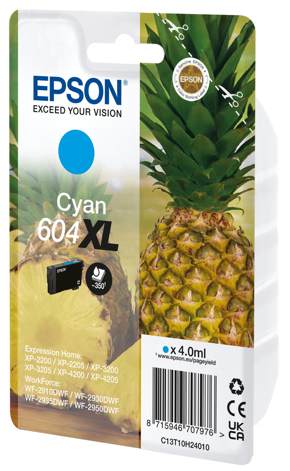 Singlepack Cyan 604XL Ink