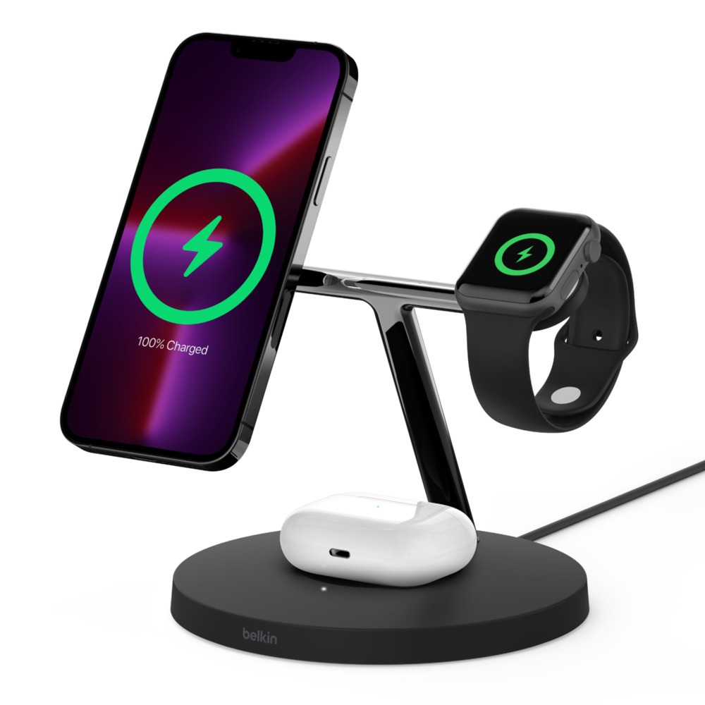 WIZ017vfBK Auriculares, Smartphone, Reloj inteligente Negro Corriente alterna Cargador inalámbrico Carga rápida Interior
