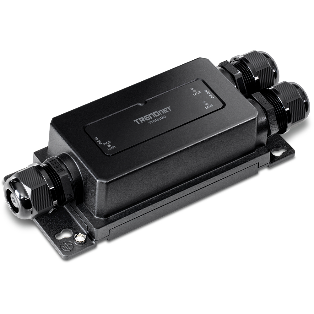 TI-BE200 ampliador de red Transmisor y receptor de red Negro 10, 100, 1000 Mbit/s