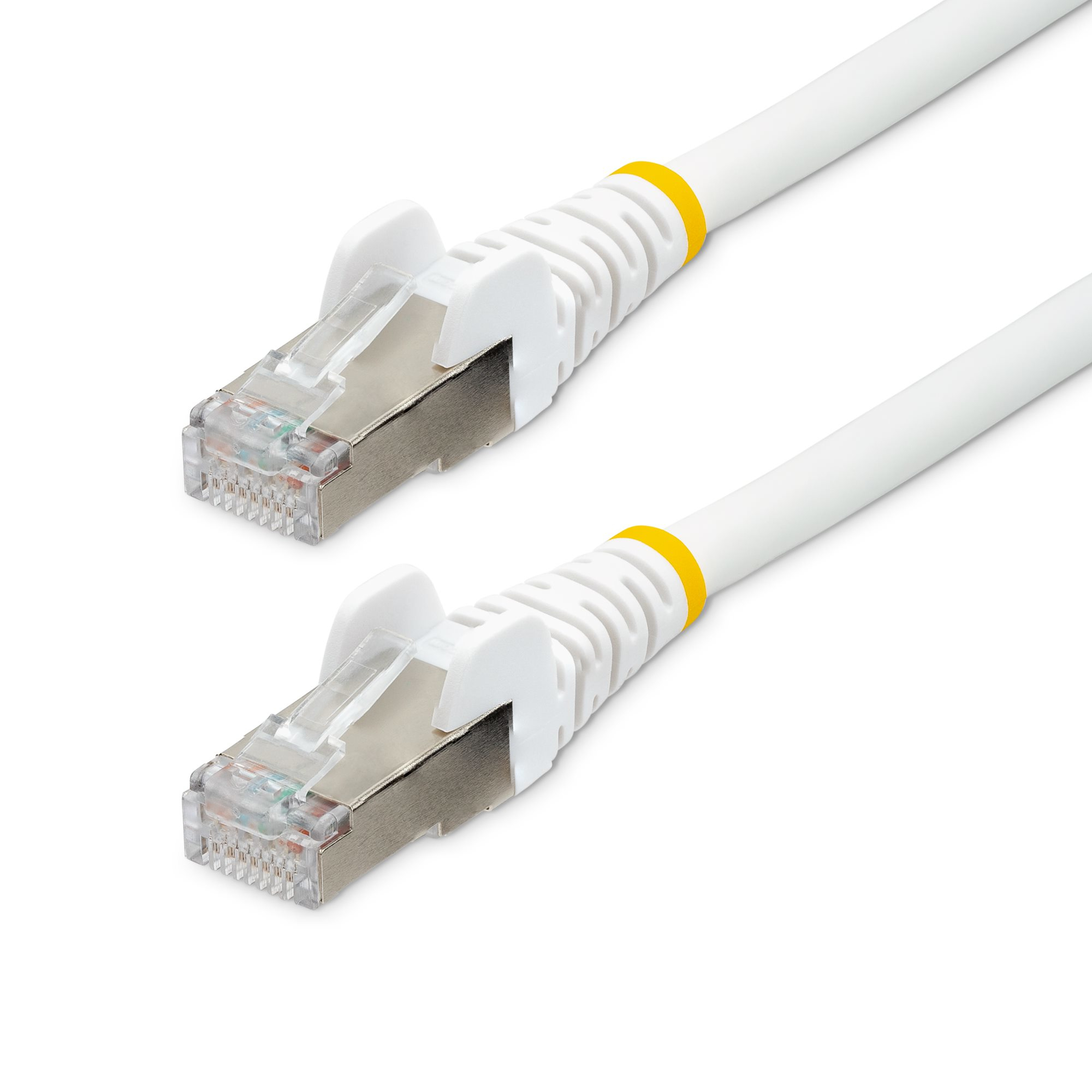 Cable de 1m de Red Ethernet CAT6a - Blanco - Low Smoke Zero Halogen (LSZH) - 10GbE - 500MHz - PoE++ de 100W - Snagless sin Pestillo - RJ-45 - Cable de Red S/FTP