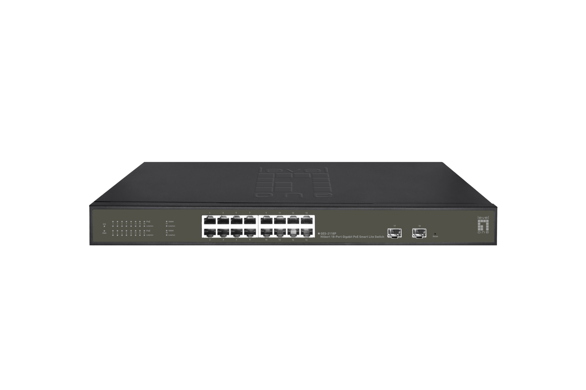GES-2118P switch Gestionado L2 Gigabit Ethernet (10/100/1000) Energía sobre Ethernet (PoE) Negro