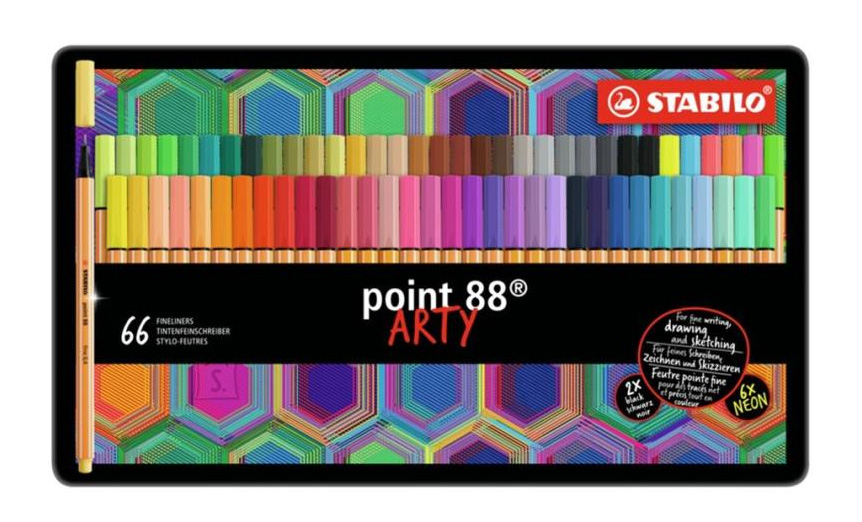 point 88 ARTY rotulador de punta fina Multicolor 65 pieza(s)