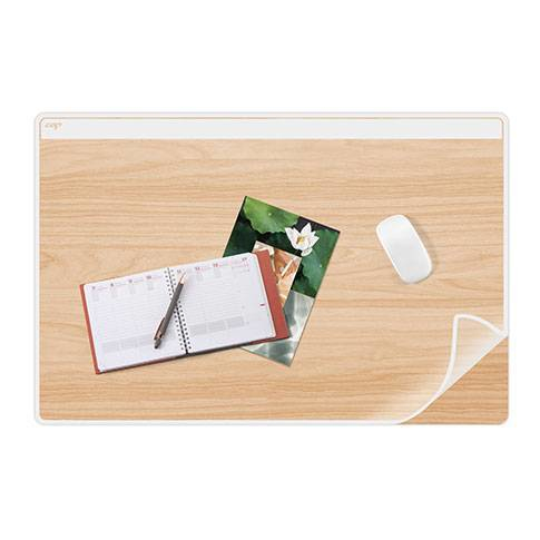800 Silva protector de escritorio Cloruro de polivinilo (PVC) Blanco, Madera
