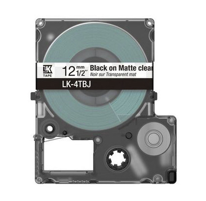 Matte Tape  Clear/Black 12mm(8m)  LK-4TBJ