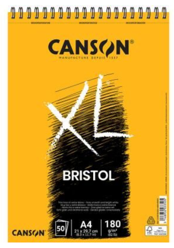 XL Bristol Bloc de hojas de papel para bellas artes 50 hojas