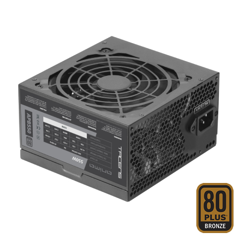 APB550, Fuente Alimentación PC ATX 550W, 80Plus Bronze, 85% Eficiencia, Tecnologías SMD y DC-DC, Ventilador Ultra-silencioso 12cm, Negro