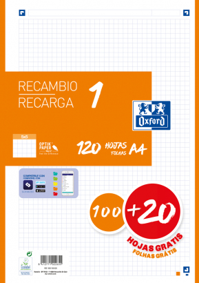 400158163 papel de cuaderno 210 x 297 mm (A4) 120 hojas