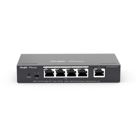 RG-ES205GC-P switch Gestionado L2 Gigabit Ethernet (10/100/1000) Energía sobre Ethernet (PoE)